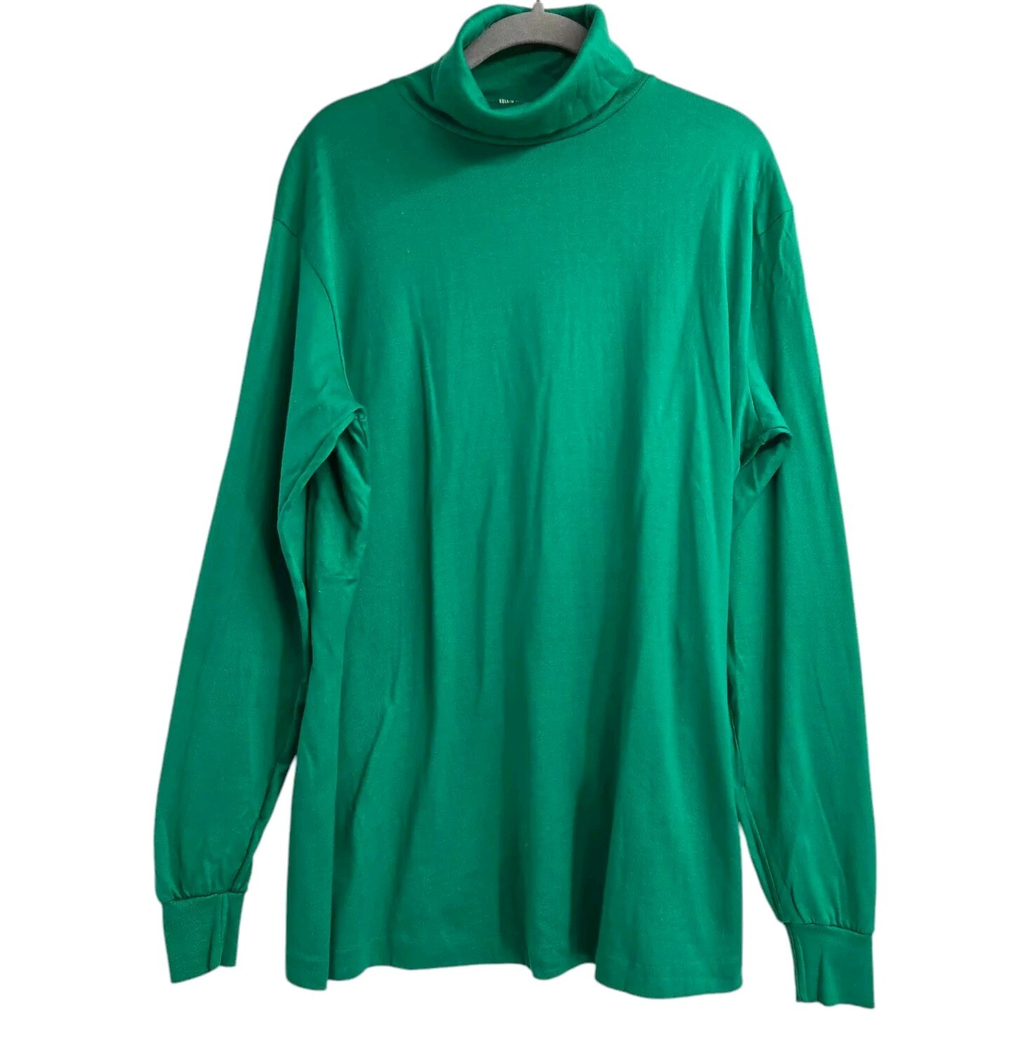 Bogner Turtleneck Top Womens XL Green Cotton Long Sleeve Stretch Snow Ski Hike