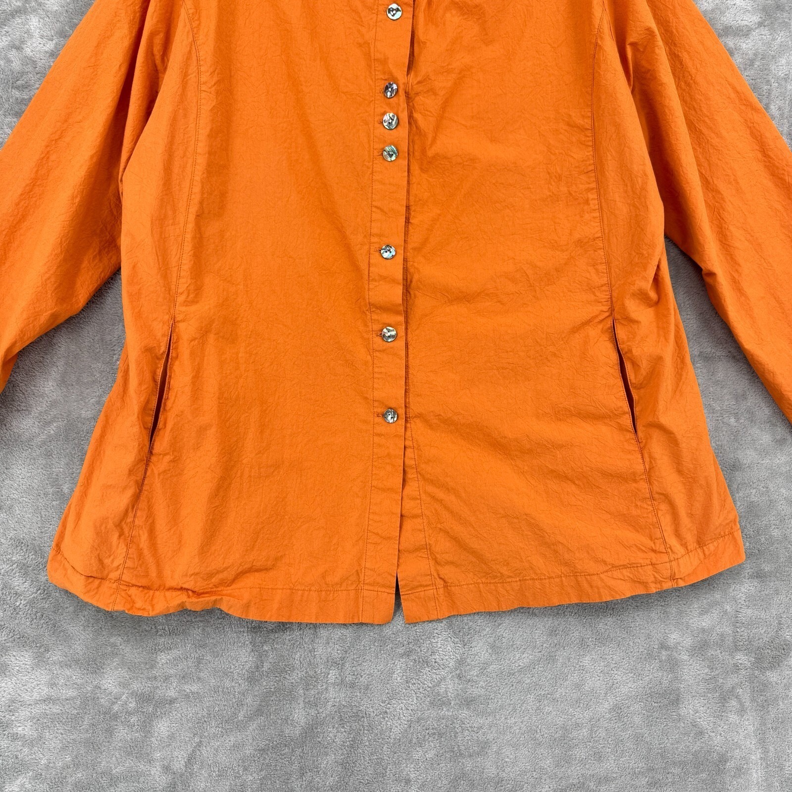 Sophie Finzi New York Top Womens Medium Lagenlook Tunic Pockets Boho Boxy Orange