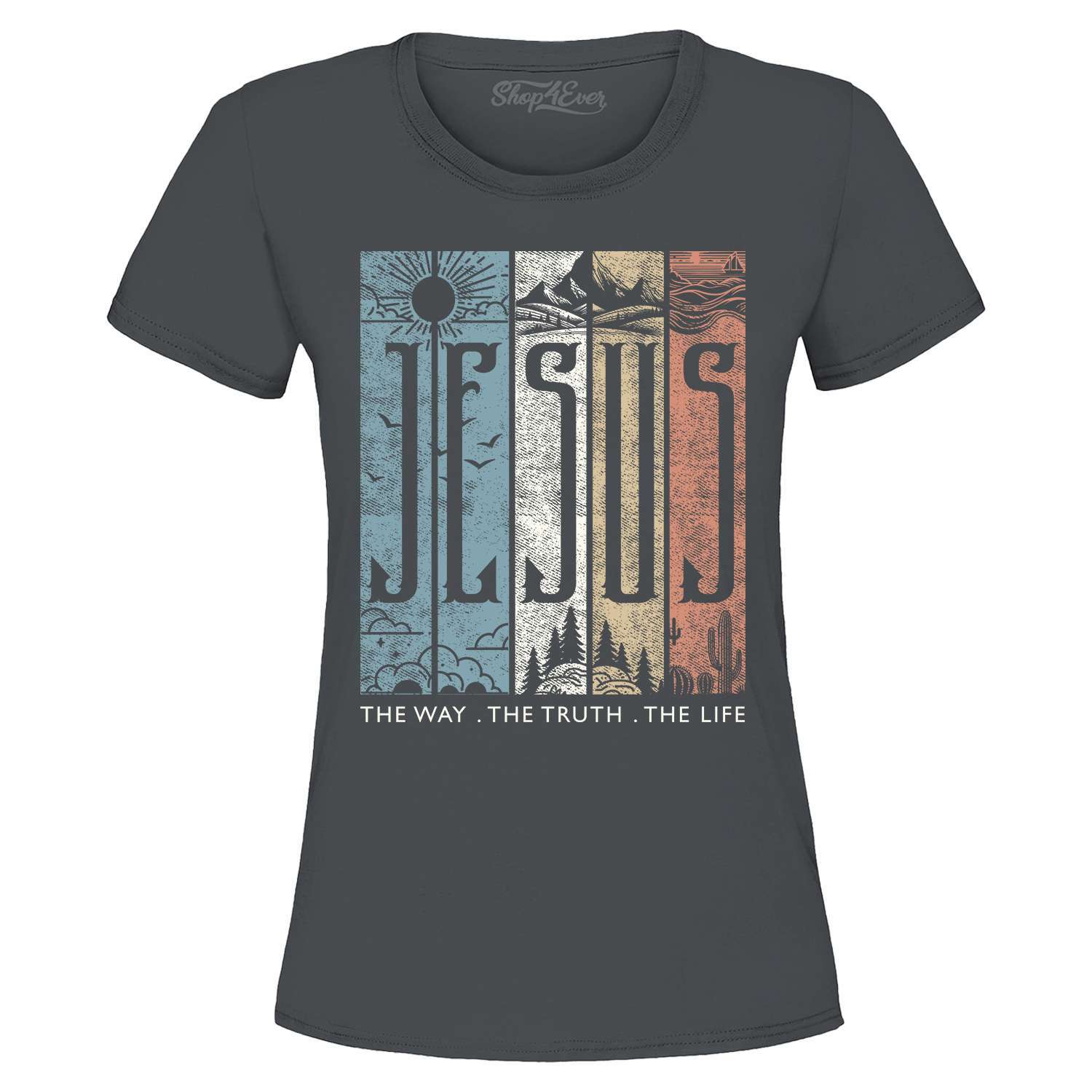 Jesus Loves You Minimal Cross Women’s T-Shirt Christian Shirt