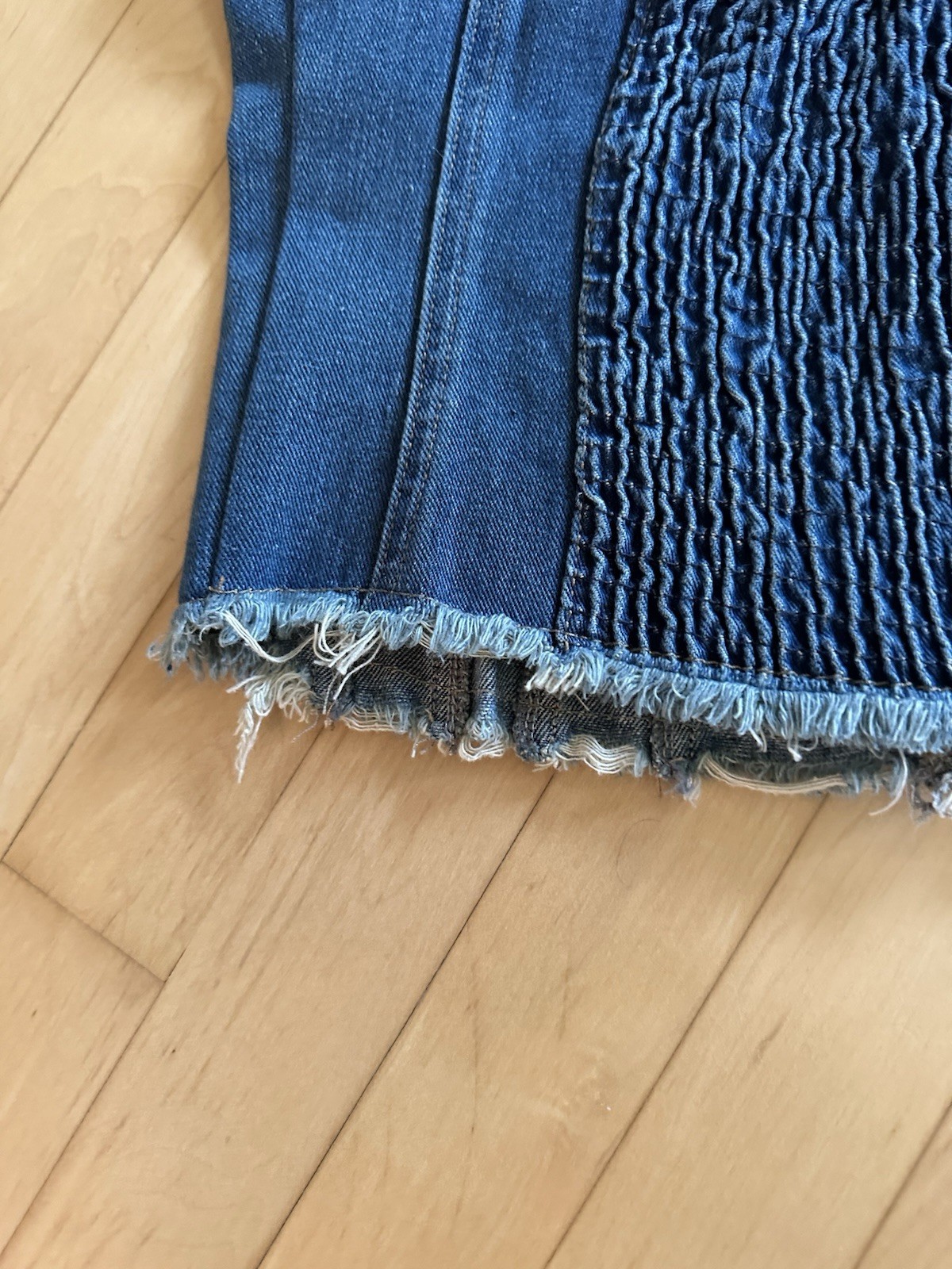 Emerson Lang Women’s Jean Denim Tube Top Shirt Size Large NWT Medium Blue