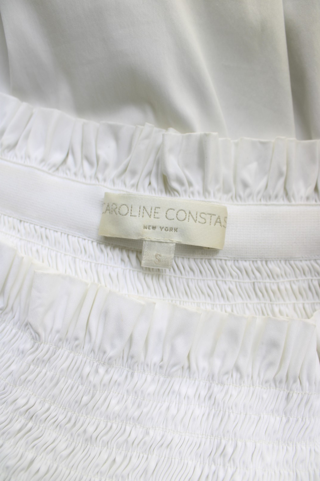 Caroline Constas Lou Off Shoulder Puff Sleeves peasant tunic dress Blouse white