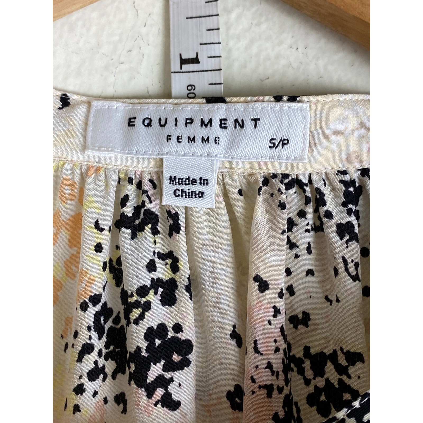 NWT Equipment Causette Silk Blouse Small Abstract Print Button Front