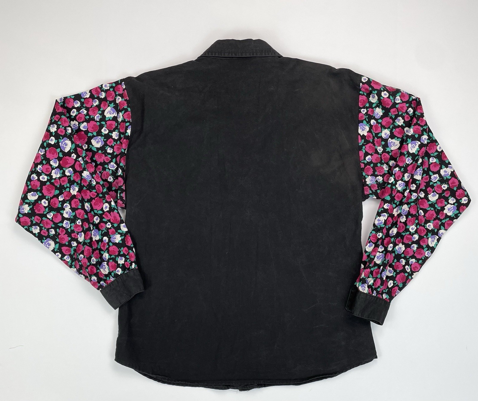 Vintage 90s Roper Western Yoke Button Up Shirt Floral Print Cowgirl Large Cotton