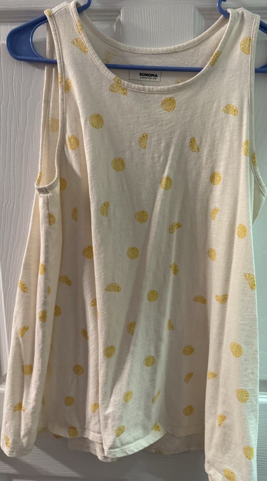 SONOMA Sleeveless Orange & Star Print Tank Tops White Yellow Blue Gray Size L