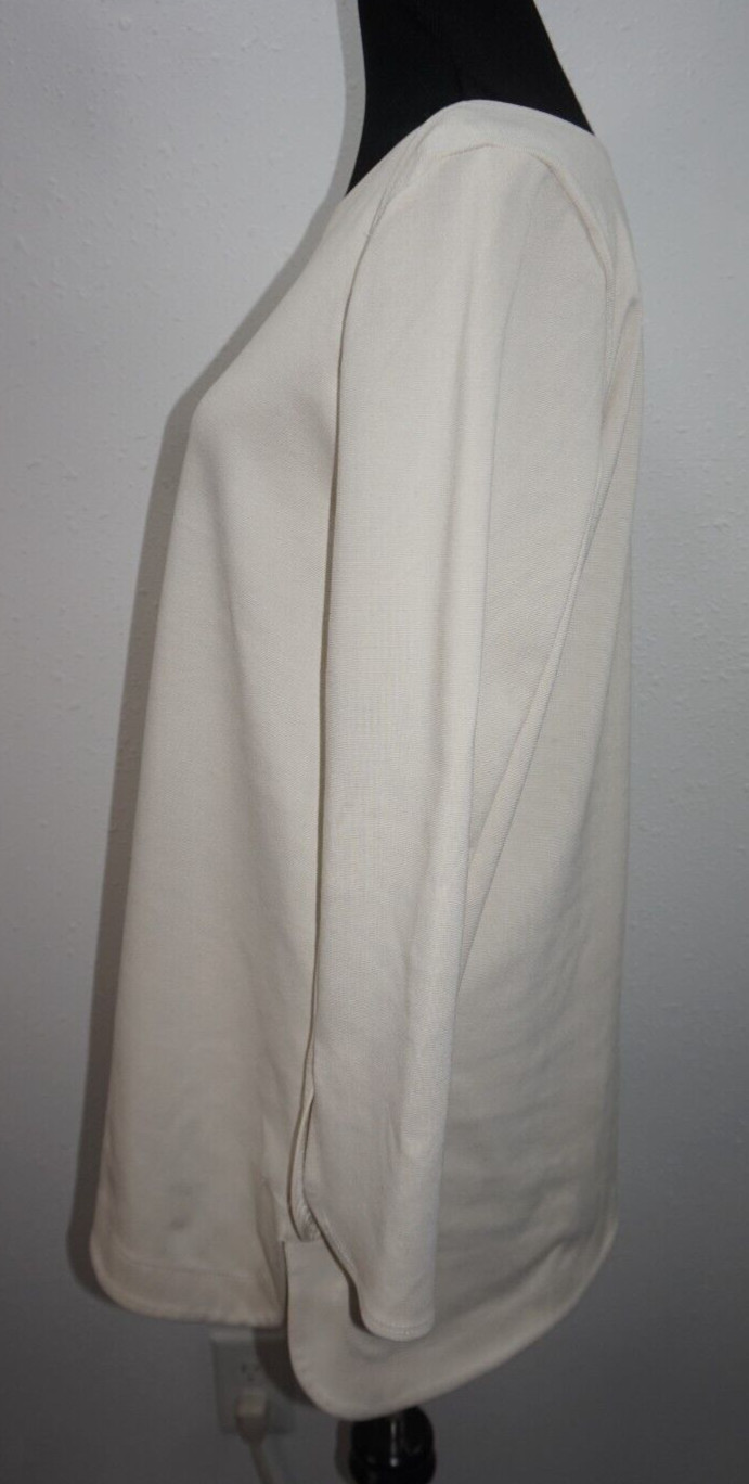 Marla Wynne Beige Ivory Pullover Tunic Shirt Top Sz S Boat Neck