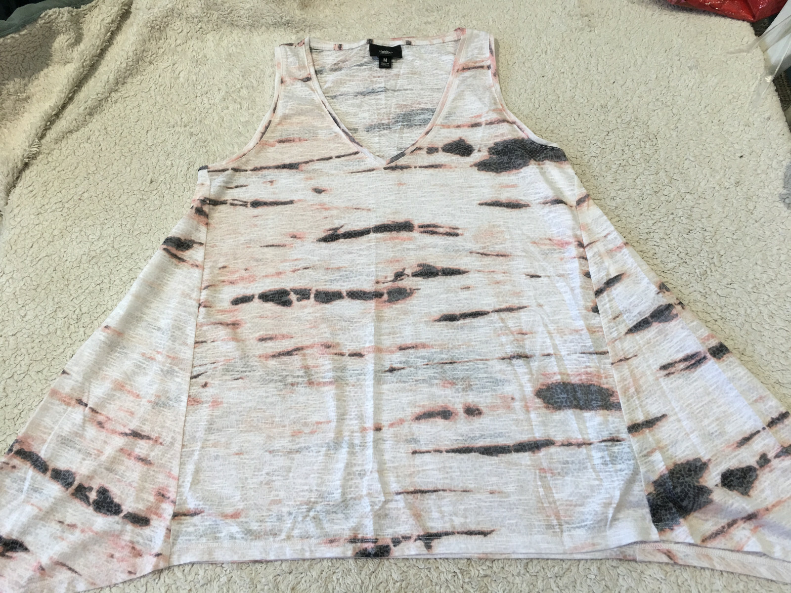 MOSSIMO White Pink Gray Print Sleeveless Tank Top – Women’s Sz XS/M