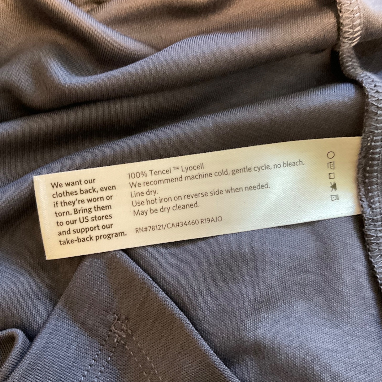 Eileen Fisher Tunic Top 100% Tencel Periwinkle Gray Boat Neck Long Sleeve Sz XS