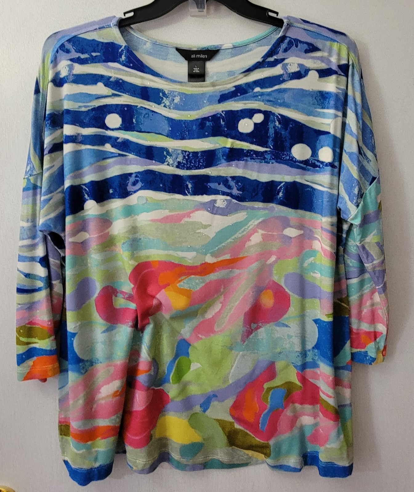 Ali Miles Abstract Print Knit Top – Women’s