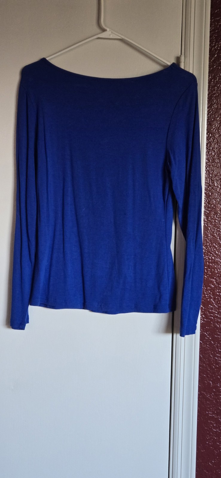 Women’s Long Sleeve Blue Cutout Shirt