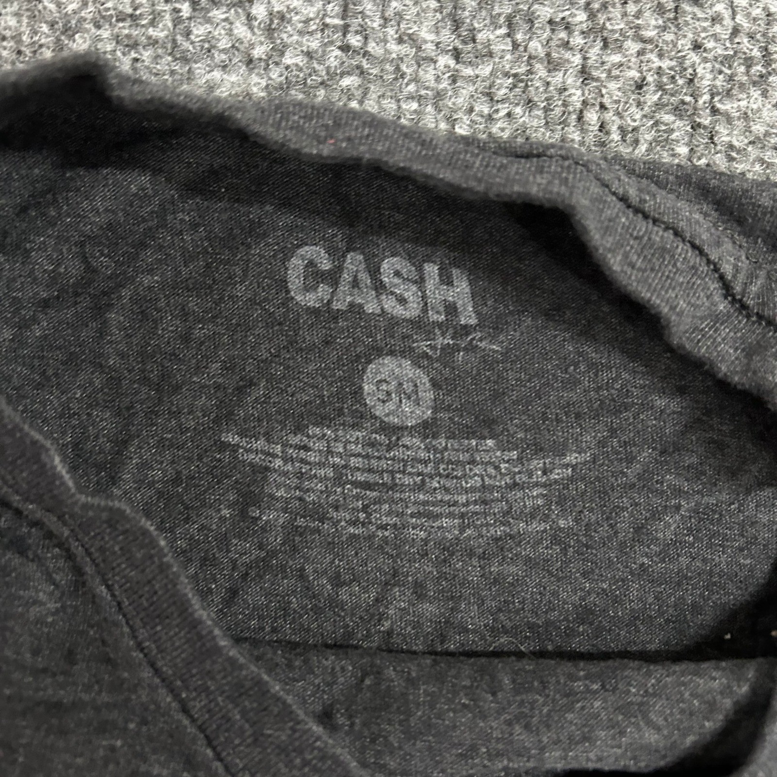 Johnny Cash T-Shirt Womens Size SM Charcoal Grey Man In Black Graphic Band Tee