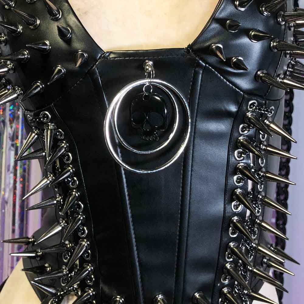 Goth Tops Spiked Gothic Tank Y2K Emo Clothing Punk Rock Clothes Vkei Grunge Q2