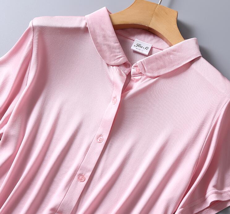 Women’s 50% Silk 50% Viscose Short Sleeve Polo Shirt T-Shirts top blouse SG318