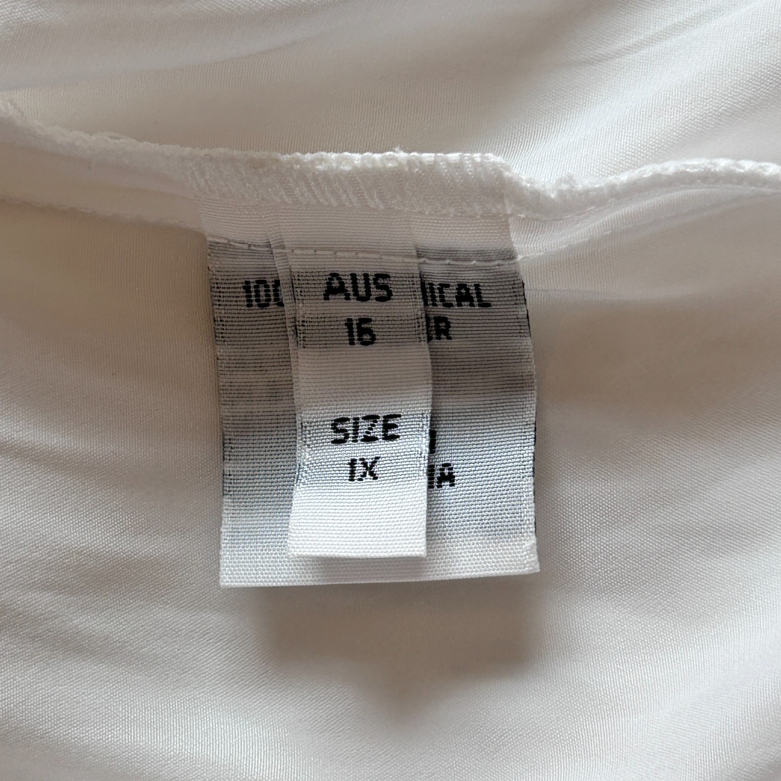Mela Purdie Top Women AU 16 White Bell Sleeve Relaxed Fit Technical Polyester