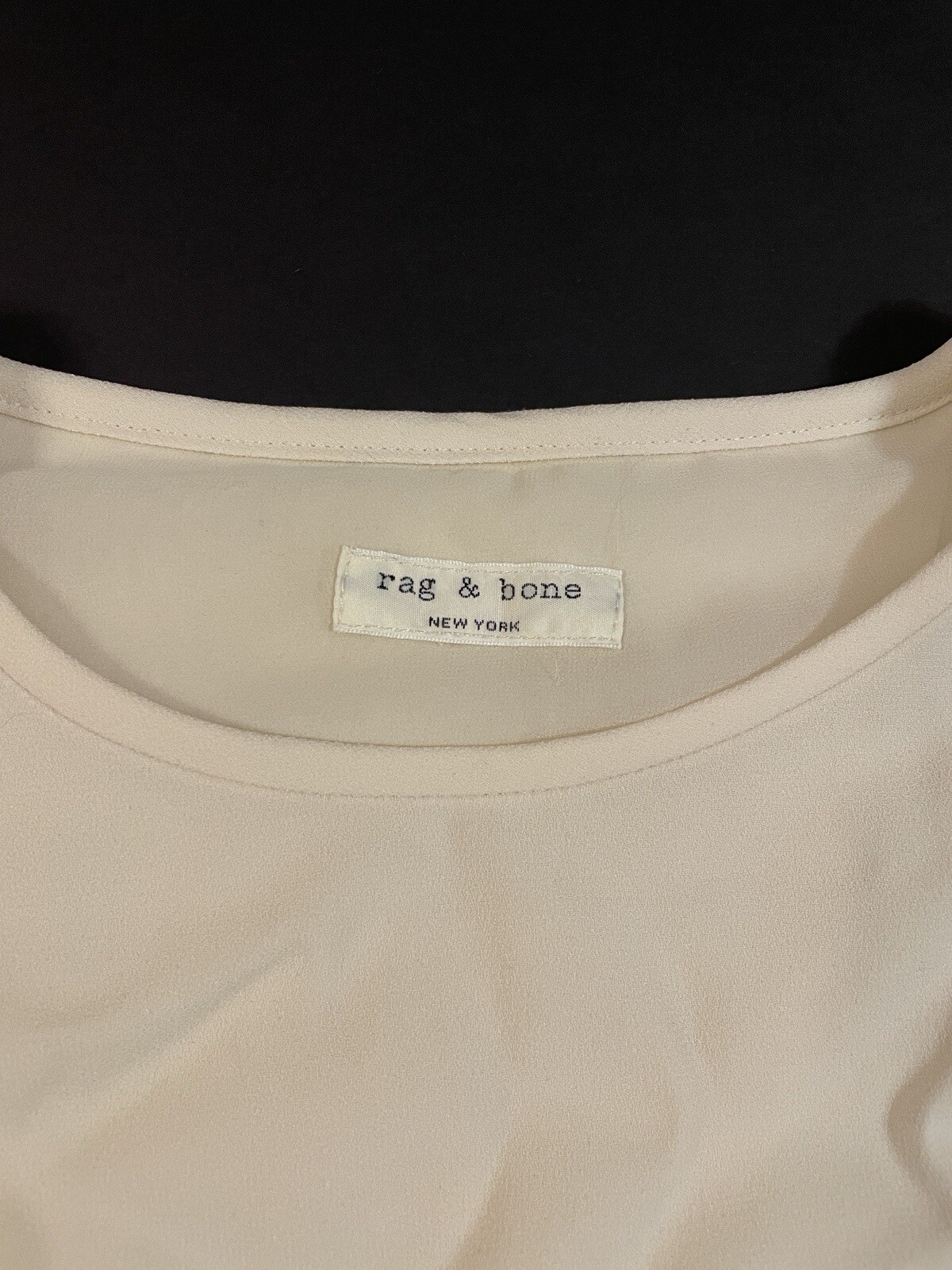 rag & bone Women’s Shirt Size M Cream Split Back Sleeveless Round Neck Top – EUC