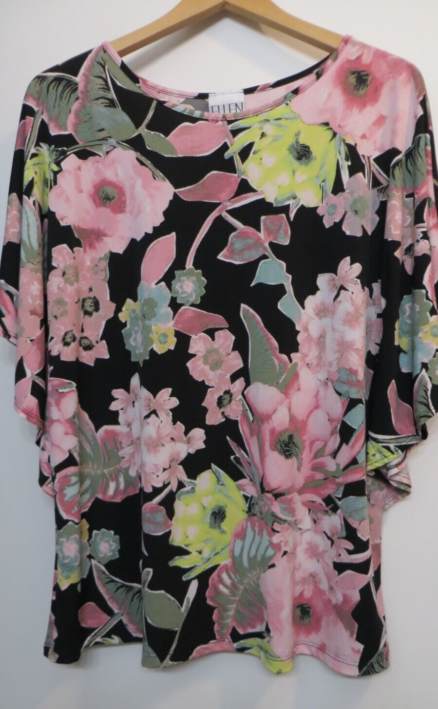 Ellen & Company Shirt Womens Medium Multicolor Floral Classic Relaxed Art Nature