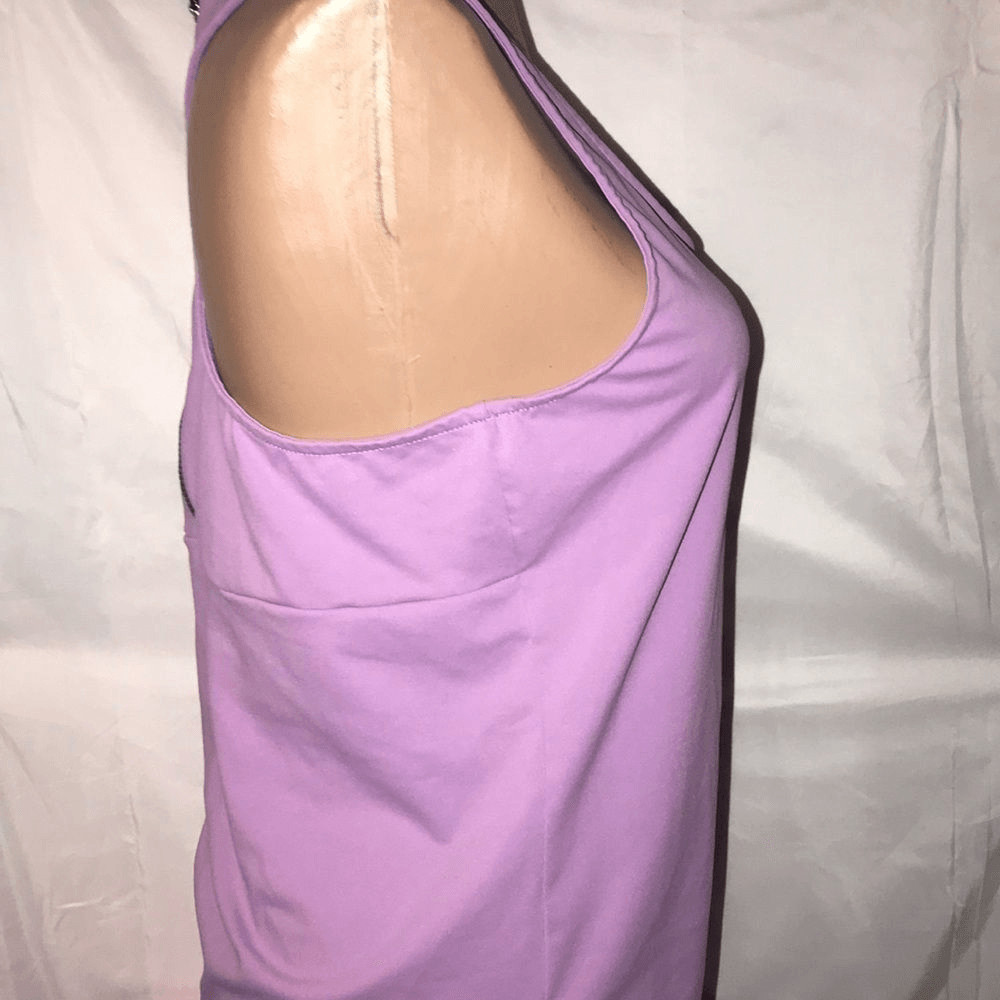 Fabletics Women’s Purple Racerback Stretch Zip Back Tank Top Size Small