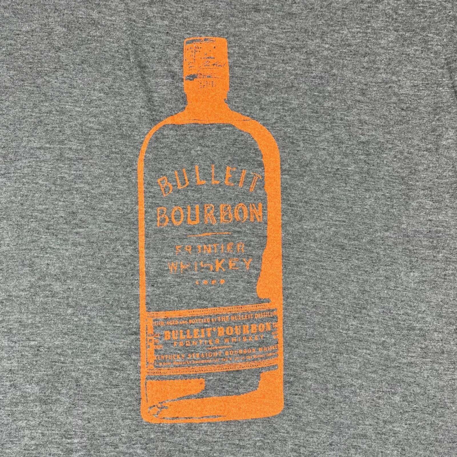 Bulleit Bourbon Whiskey Graphic T-Shirt Frontier Founder Gray Tee Size L