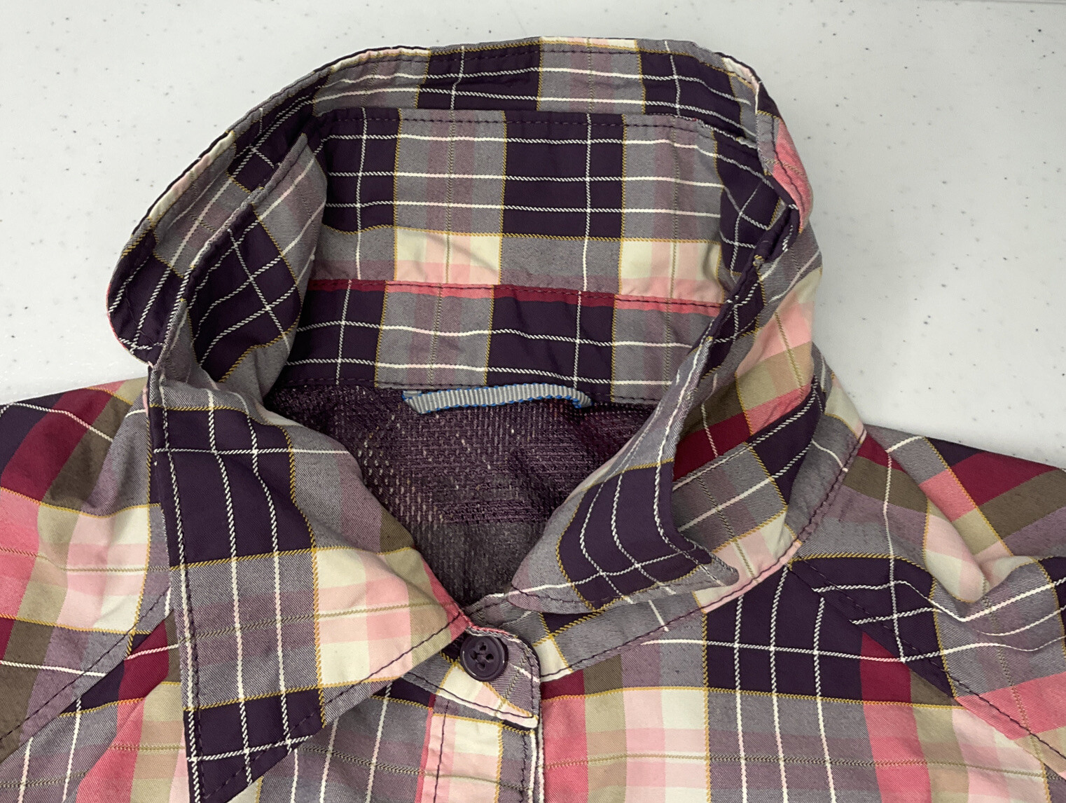 Columbia Shirt Women M Vented Long Sleeve Plaid Check Zip Pockets Button Front
