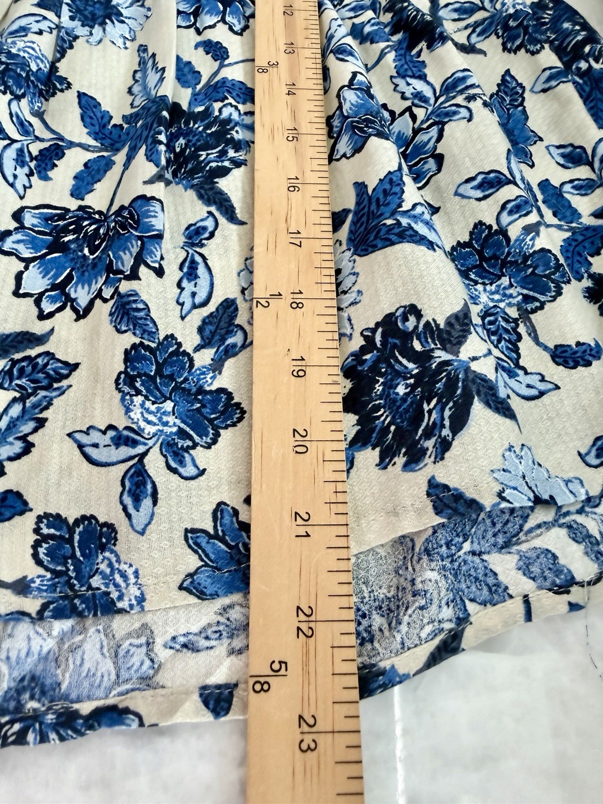 Lucky Brand Blue Floral Peasant Boho Blouse Tassel Babydoll S Balloon Sleeves