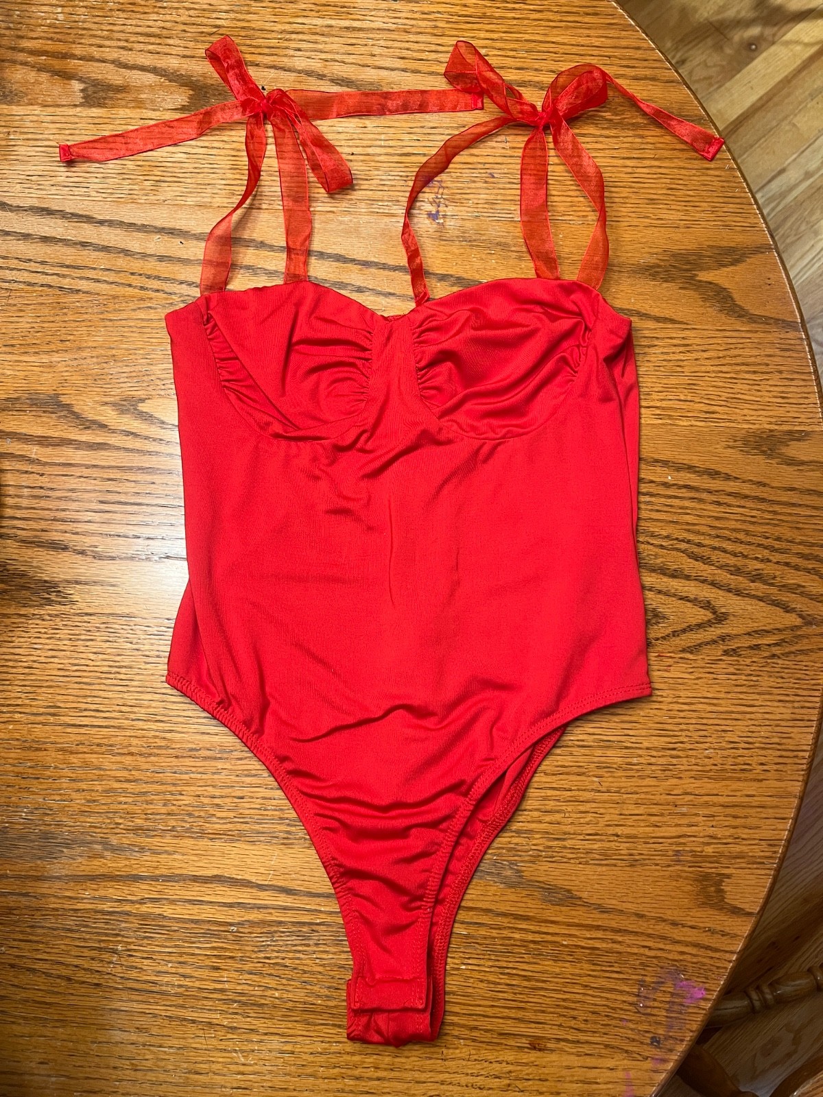 Princess Polly Red Tie Strap Bodysuit Women’s Size 8 Festival