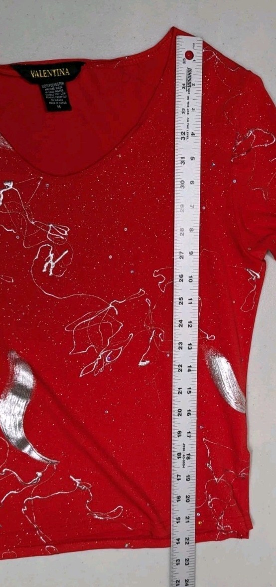 Valentina Artsy Top Womens M Artsy Retro 80s 90s Foil #7900