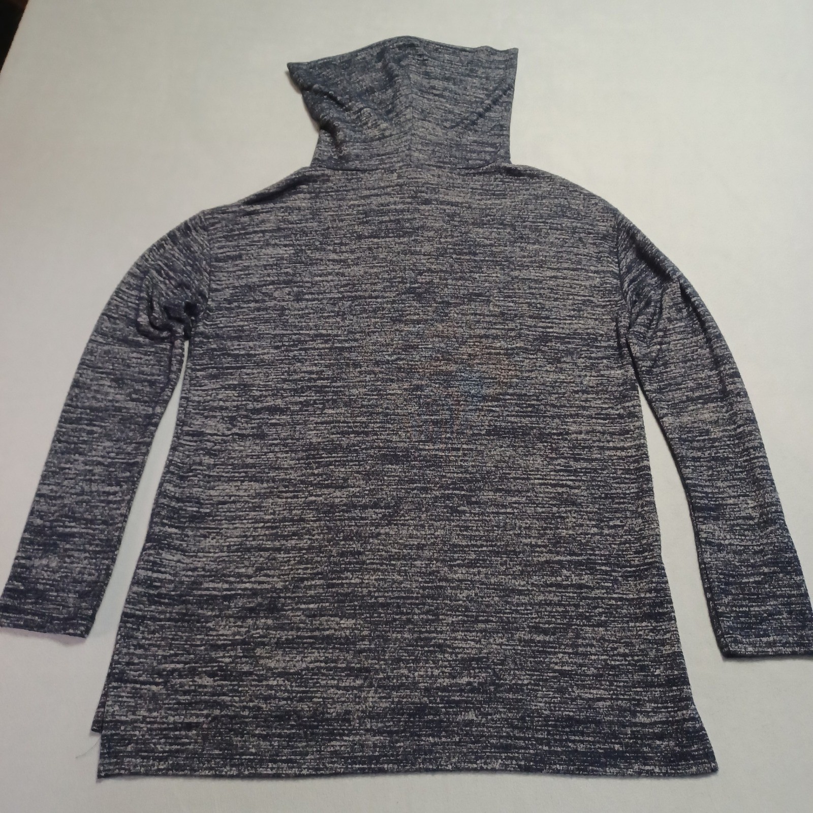 Gap Womens Navy Blue Space Dye Cowl Neck Tunic Pullover Long Sleeve Top Size M