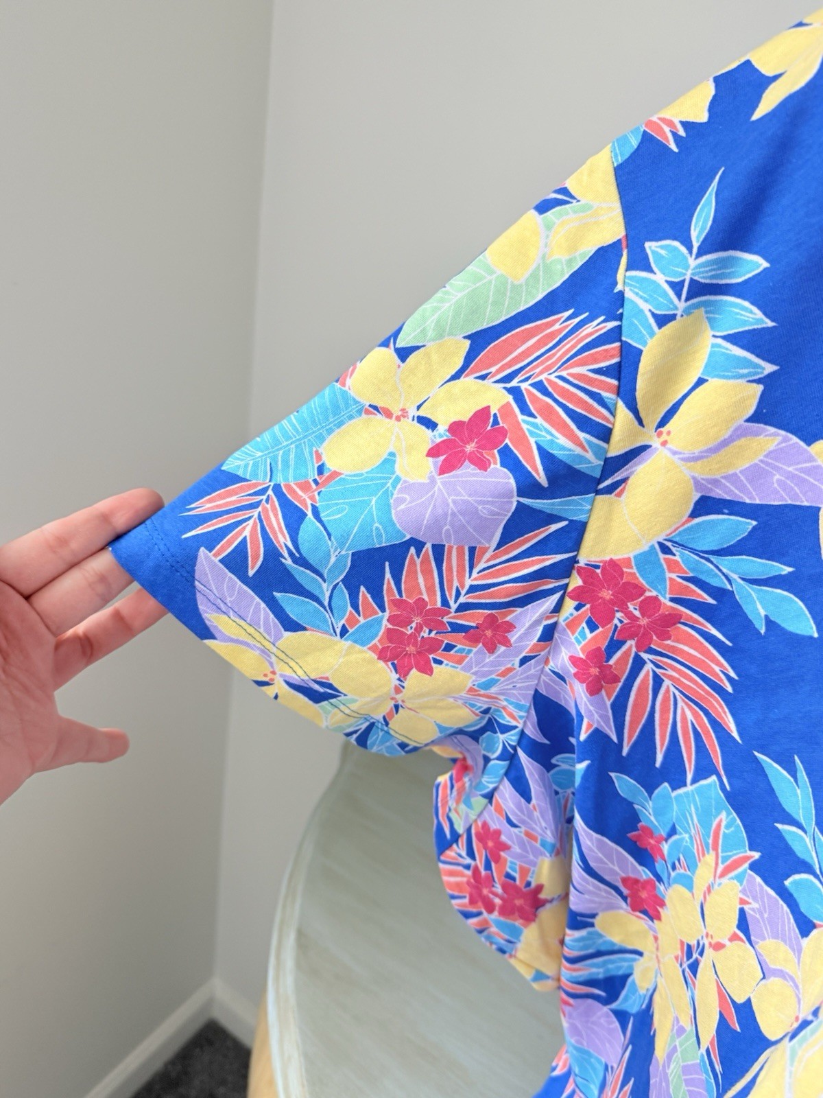 Tropical Floral Coastal Top 6x 42/44 Palm T Shirt Colorful Resortwear Easy Care