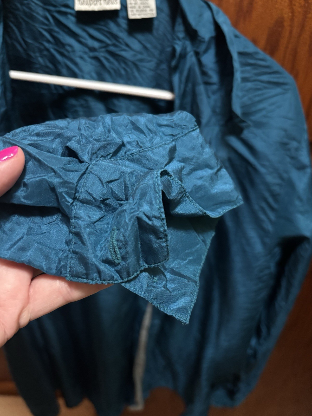 Women’s Size 16 Teal Newport News 100% Silk Blouse