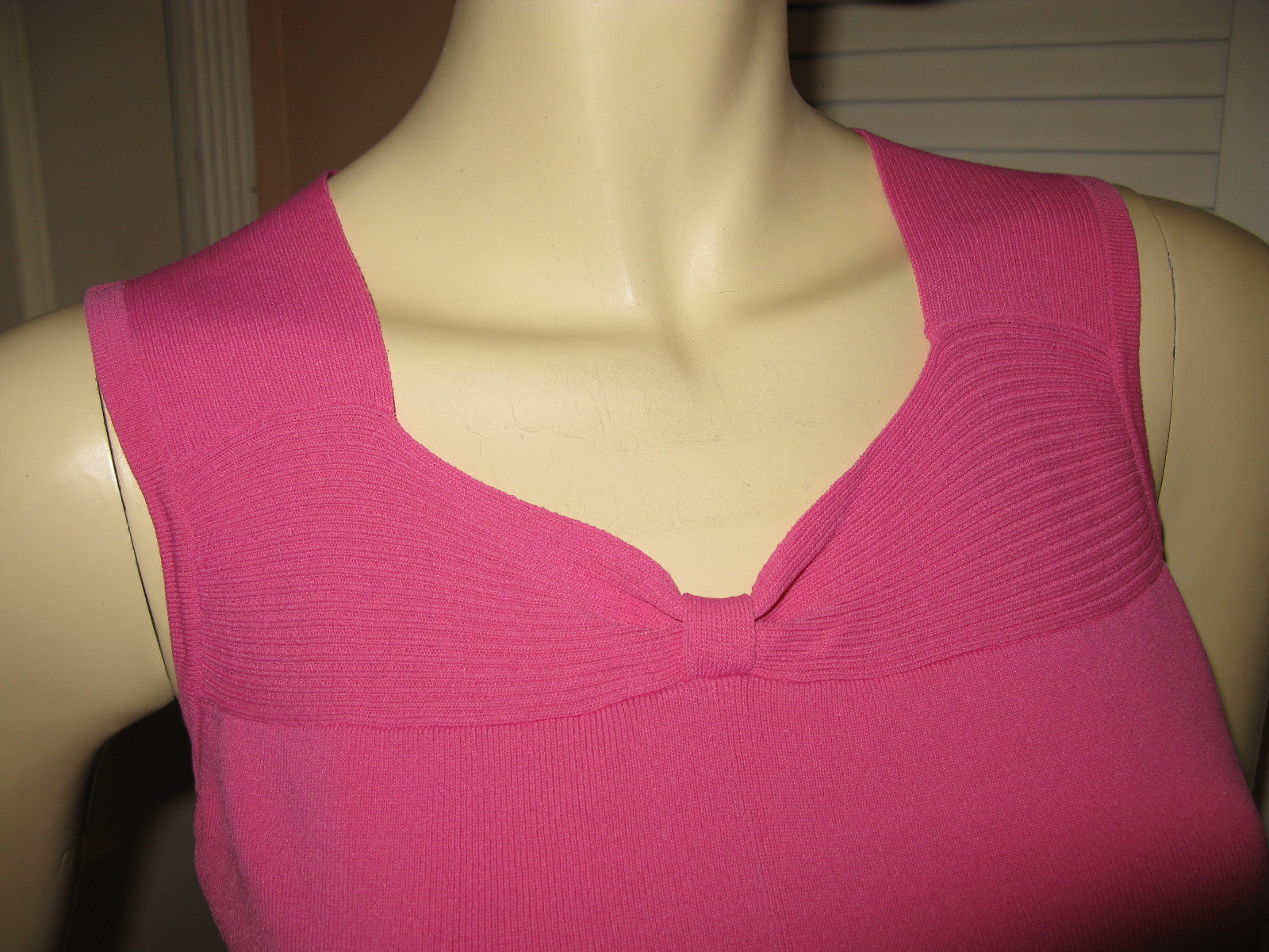 Vintage 90s 80s Joseph A Pink Knit Tank Top S Preppy Academia Barbiecore Femme