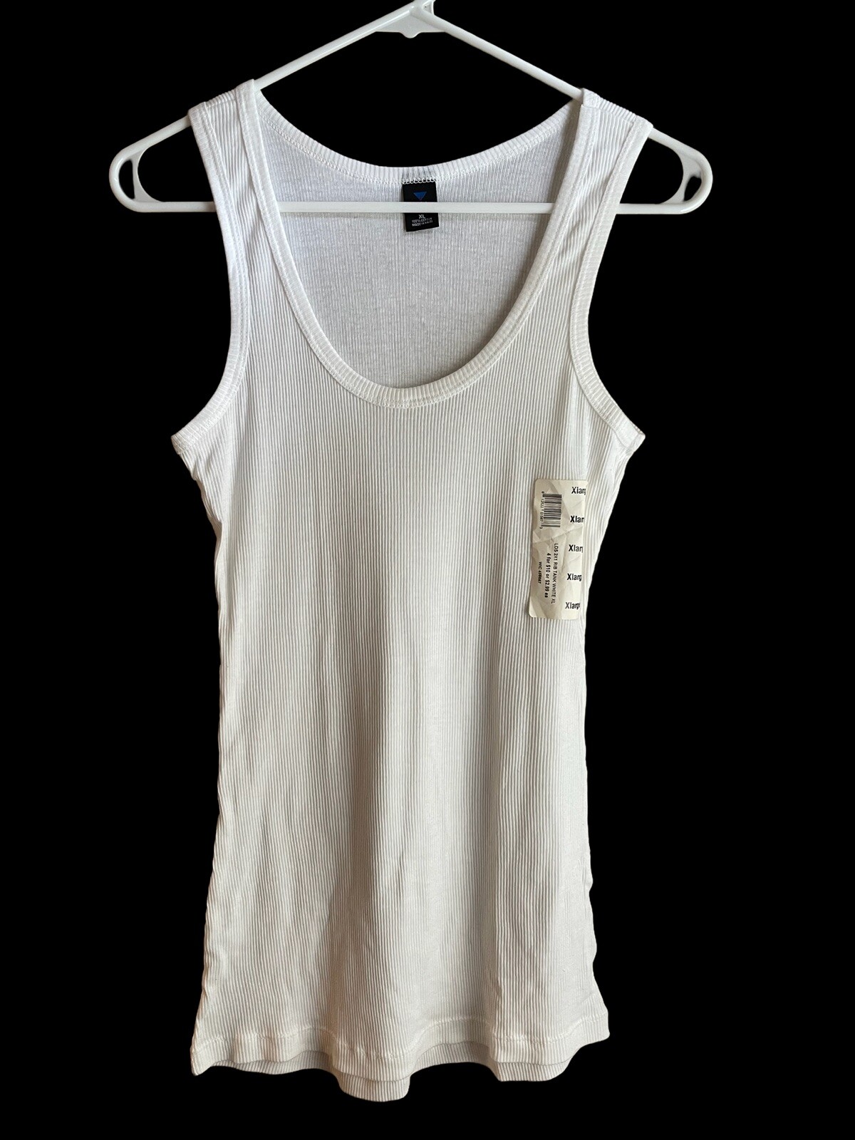 NWT VTG Point Sportswear Stretch Ribbed Muscle Tank Top XL White New! 80s Unisex