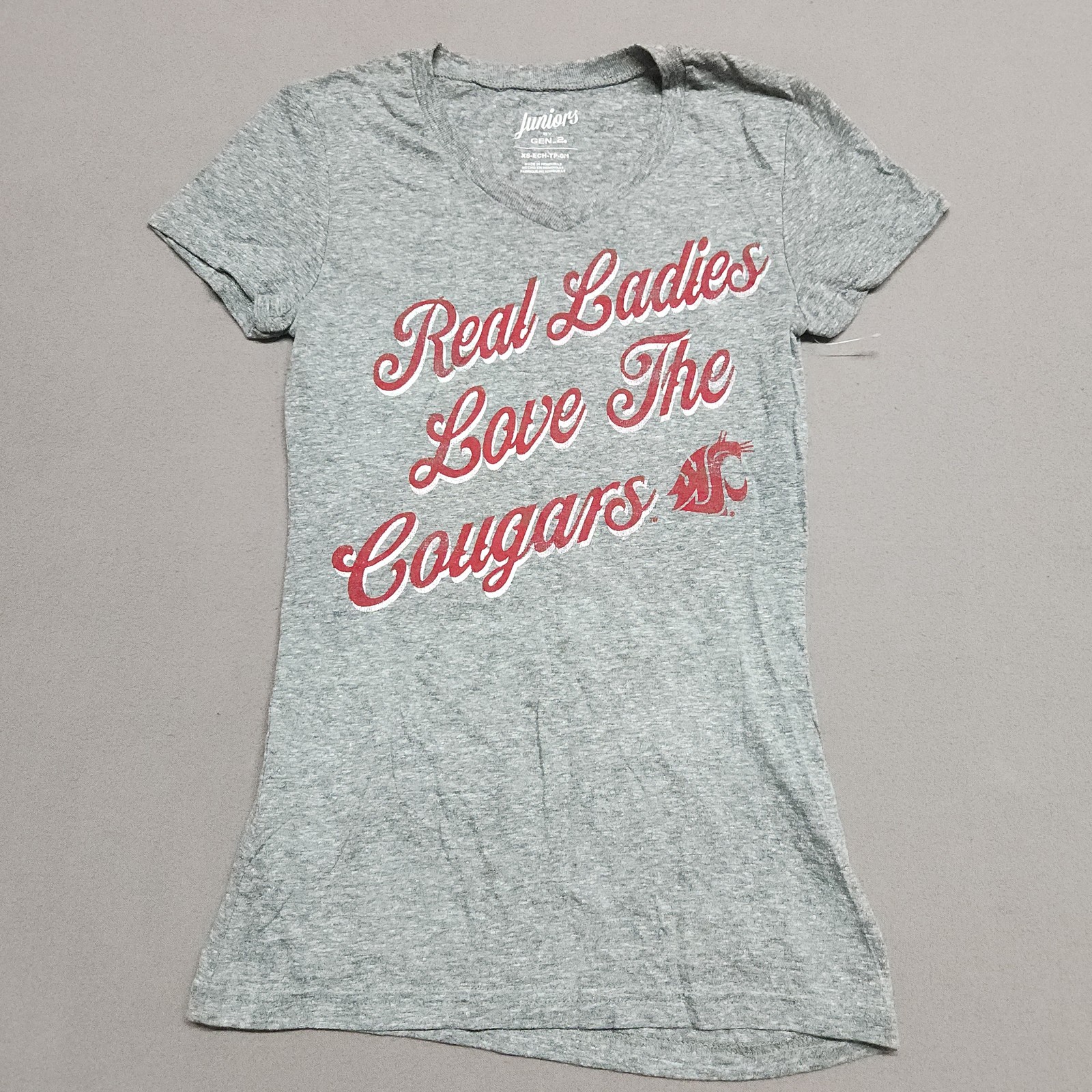 Washington State Real Ladies Love The Cougars T-Shirt Xs Gray Honduras NCAA 125