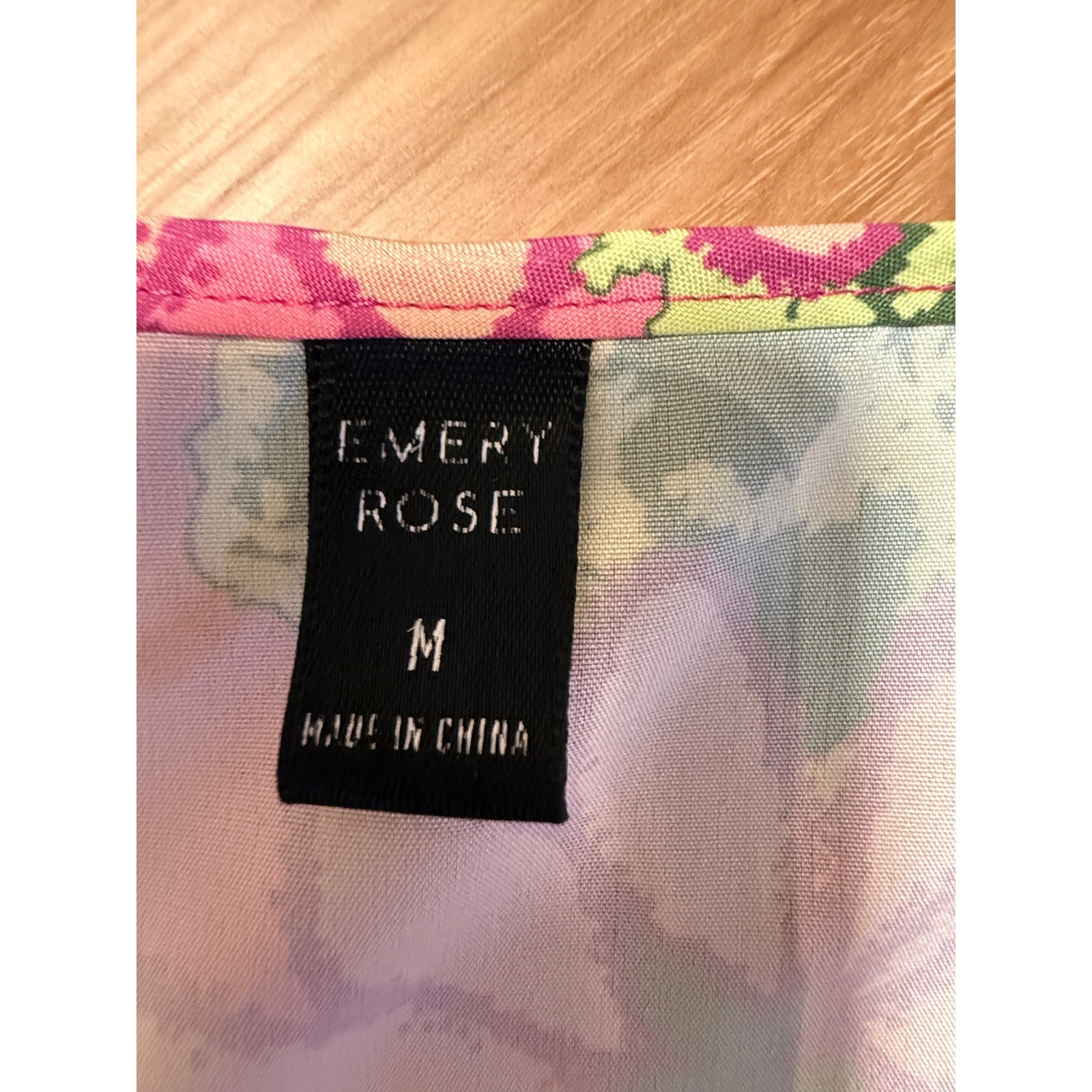 Emery Rose Sleeveless Tunic Women Size M Pink Boho Floral V-Neck Flowy Top