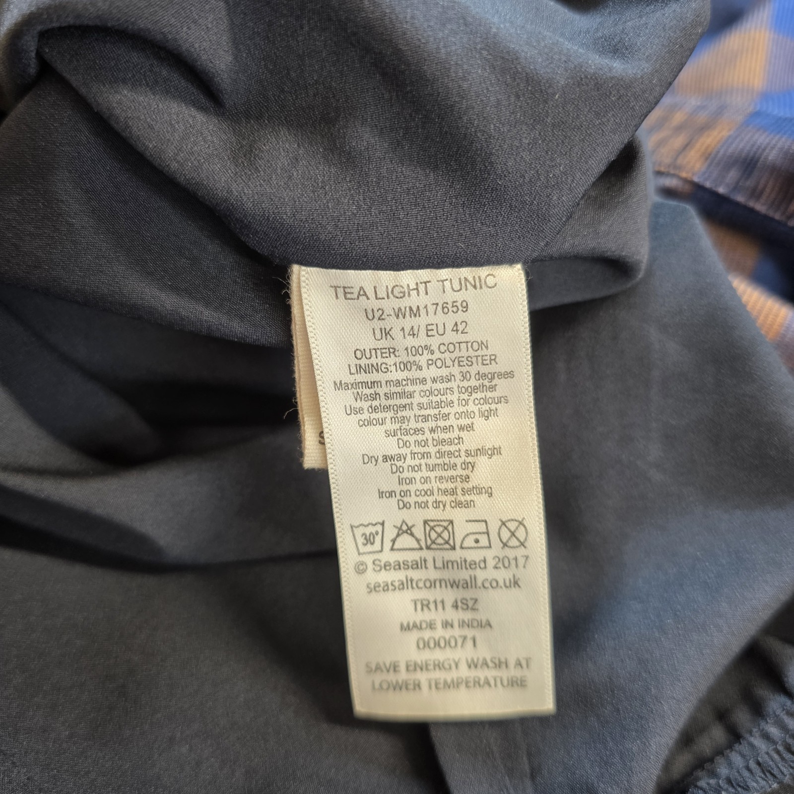 Seasalt Tealight 100% Cotton Needlecord Lined Pocketed Tunic Size 14