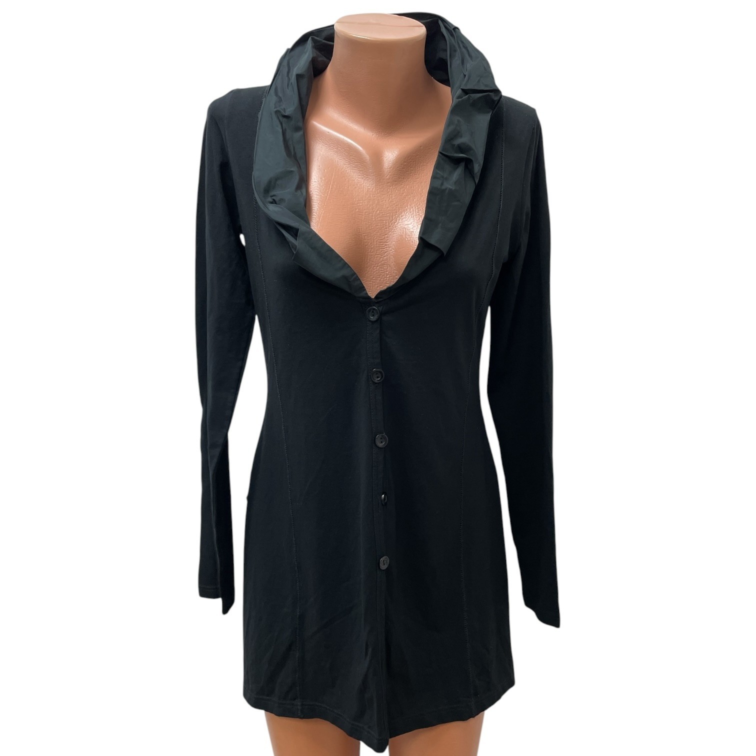 TIMELESS by LUANA women’s tunic sweatshirt slit black 2-S/M