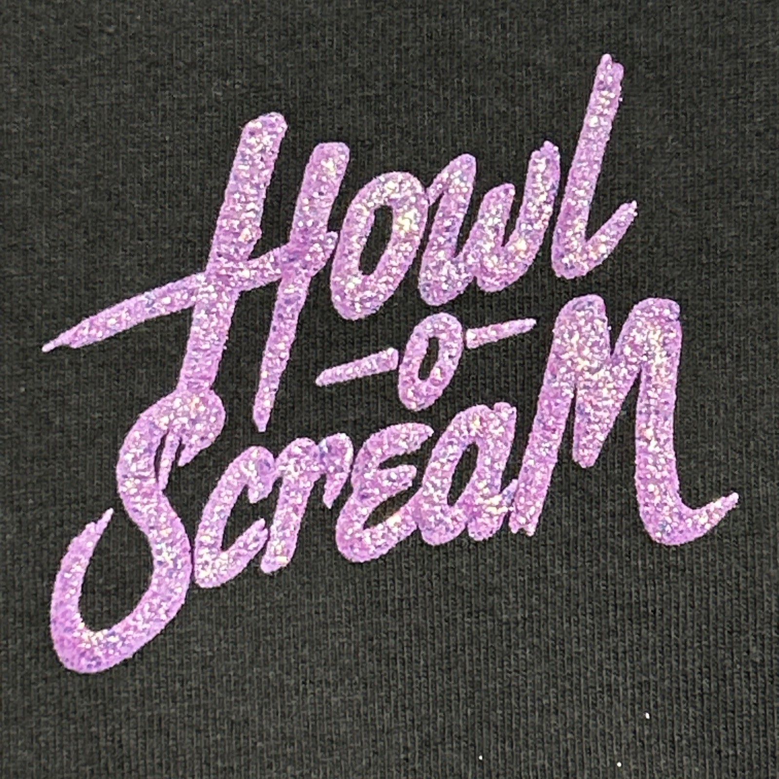 Howl O Scream Black Sparkly w Purple Moons Eye Crystal Ball Spirit Jersey Small