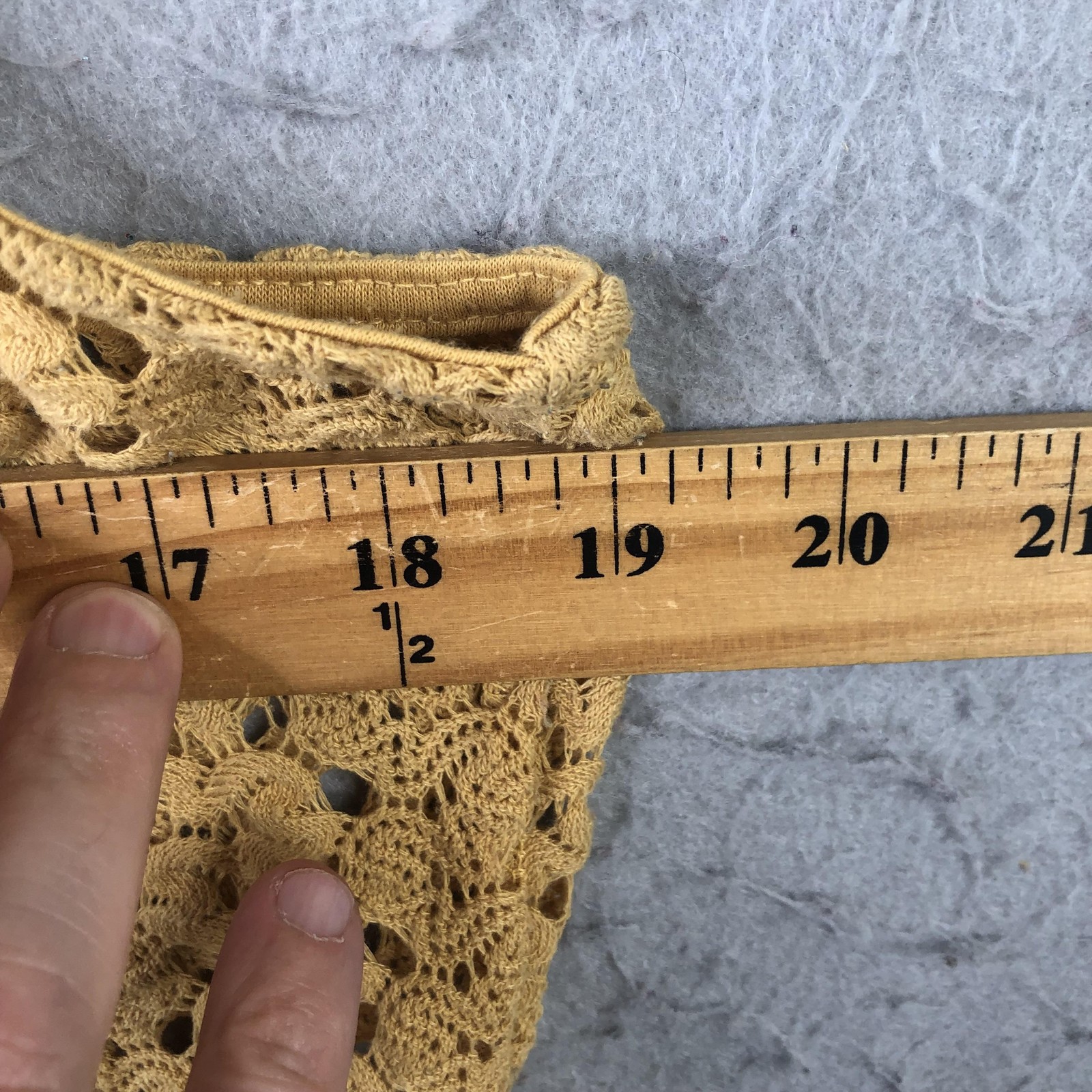Yellow Crochet Tank Top Womens Large Sleeveless Knit Boho Festival Summer