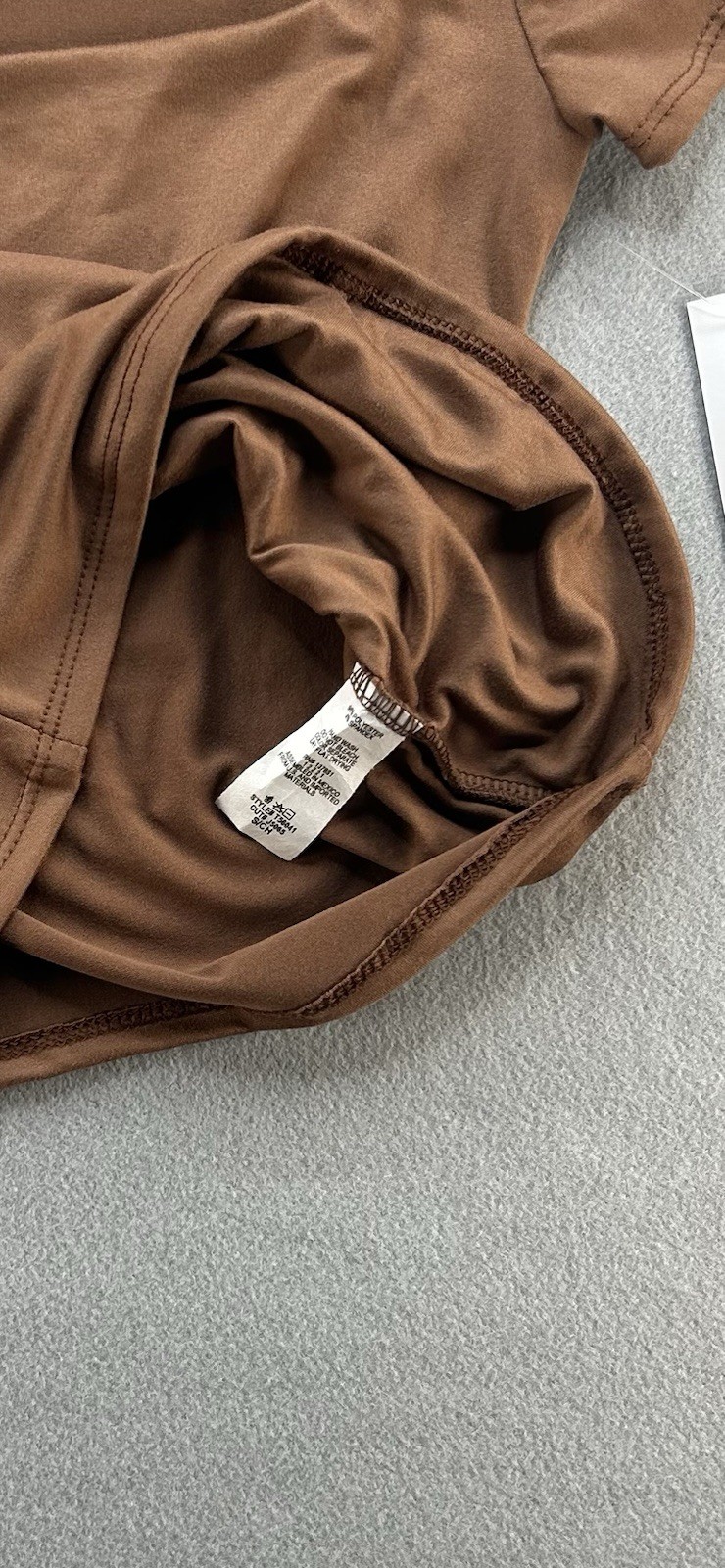 Live in the Moment Brown Square Neck Short Sleeve Top Women’s Size Small NWT