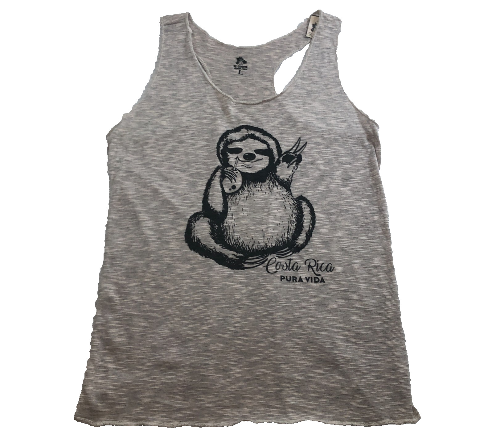 Lot of 2 Q Cocos & Columbia Womens Sleeveless Tops Size L Sloth Costa Rica 1 NWT