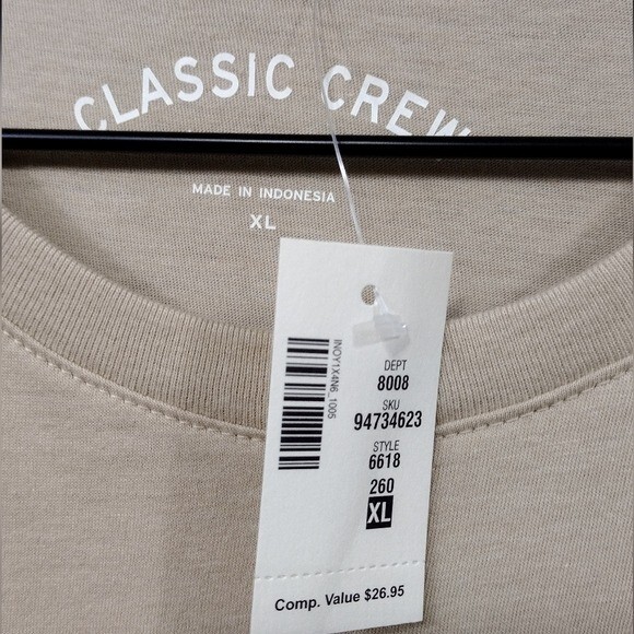 NWT Aero Classic Crew Embroidered Logo Tshirt Womens XL Tan Casual Retro 90s Y2K
