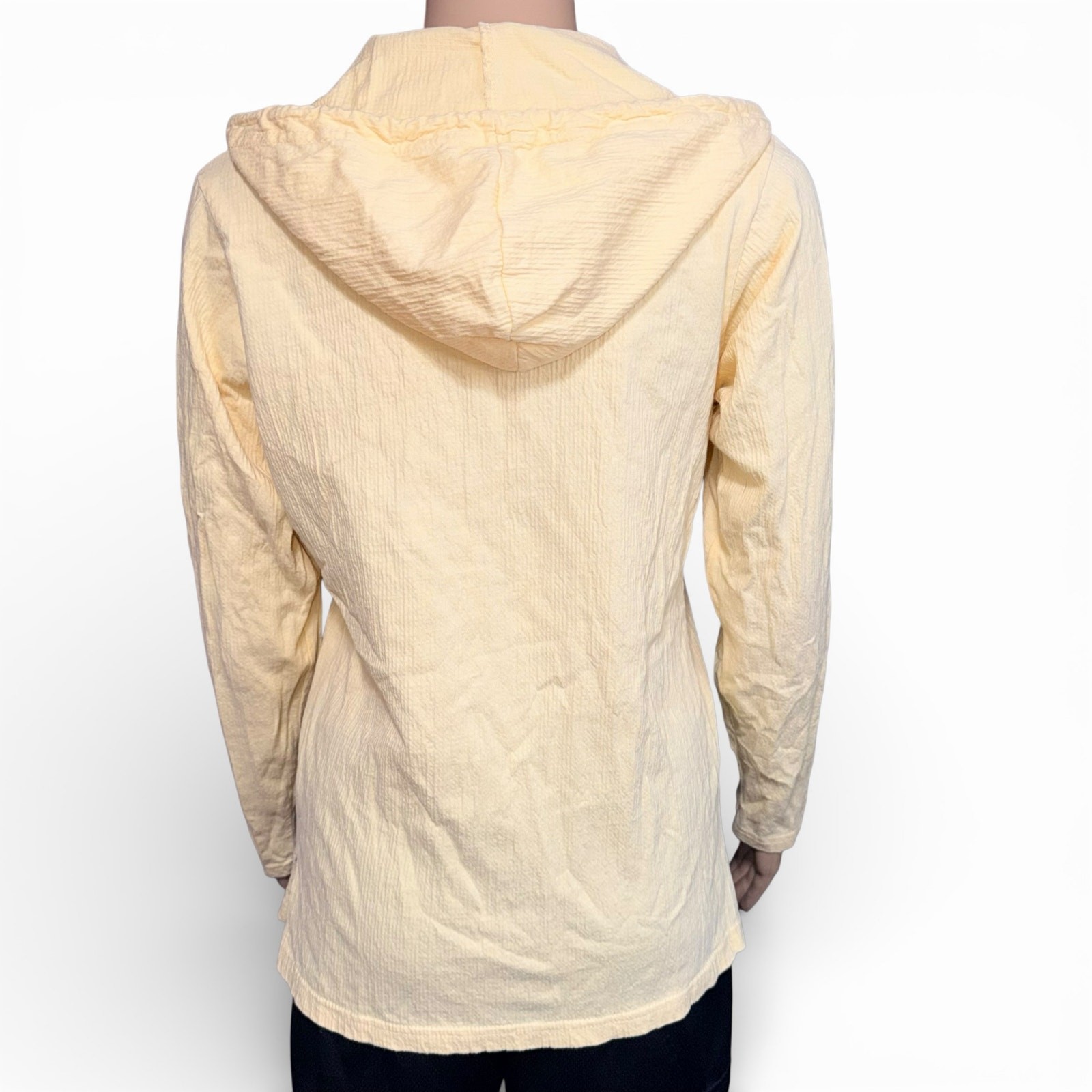 Artisans Womens Hooded Shirt Top Pullover Long Sleeve Lightweight Yellow Small