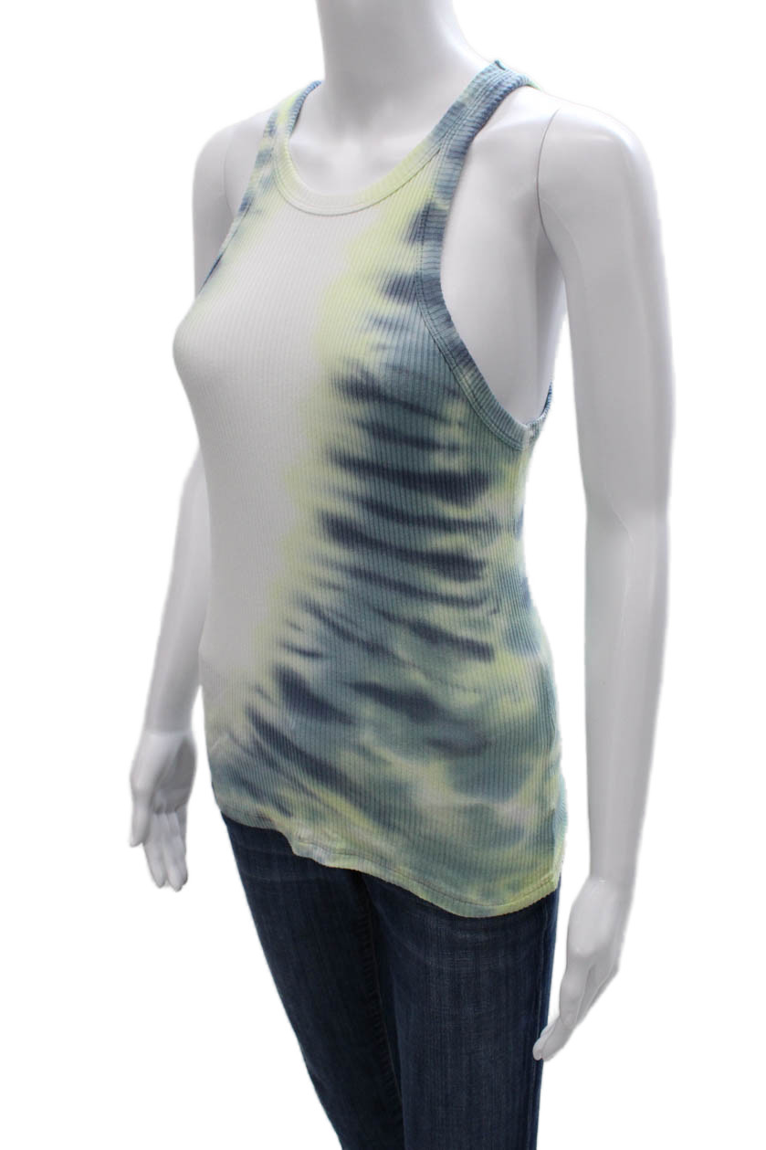 WSLY Women Sleeveless Tank Top Cotton Tie Dye Multicolor Size L