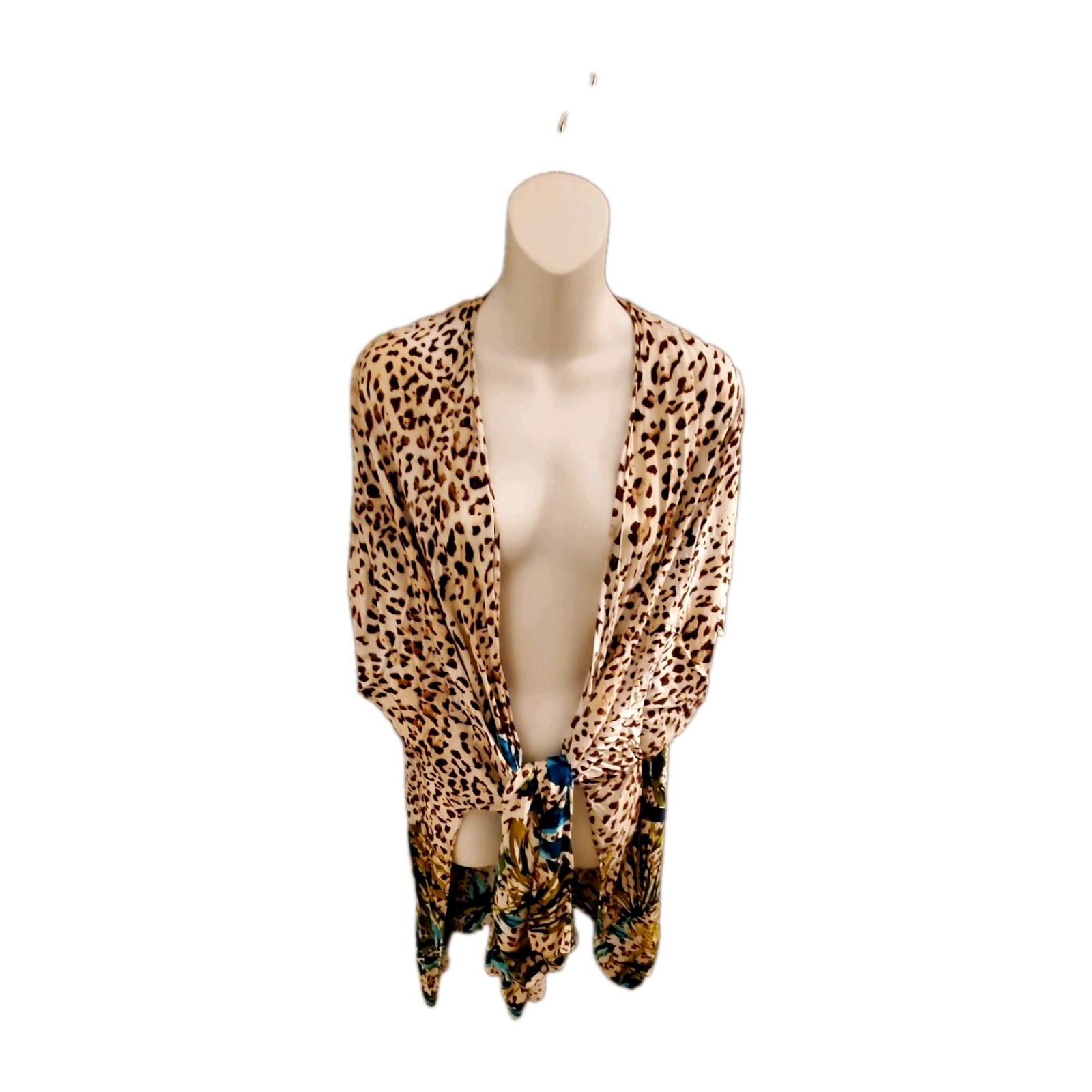 Chicos O/S Ruana/Kimono Animal Print Duster Excellent Condition. Nice Piece.