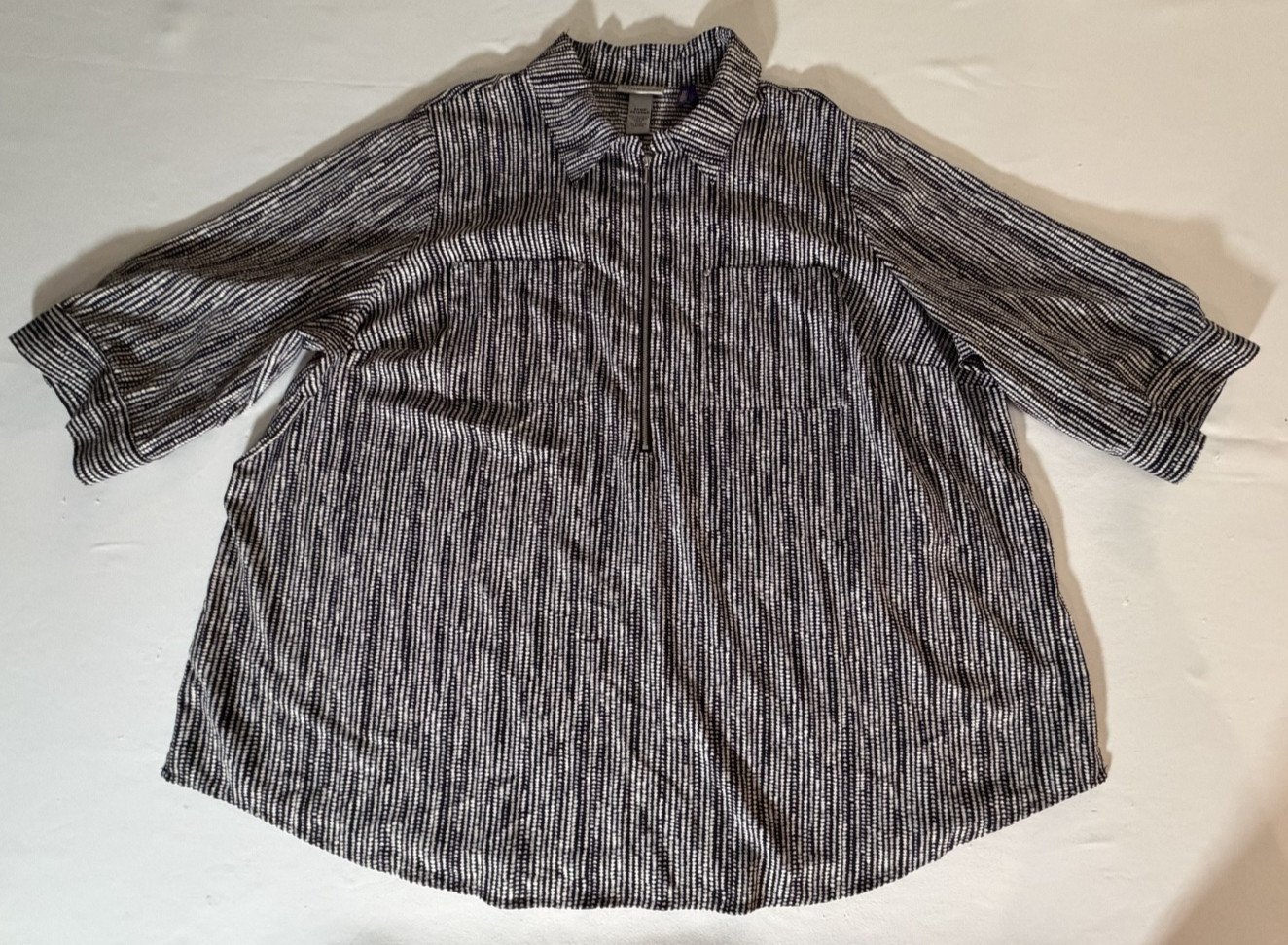 Lot 3 Catherines Womens Size 2X Long Sleeves Shirts / Blouses Button Up 1/2 Zip