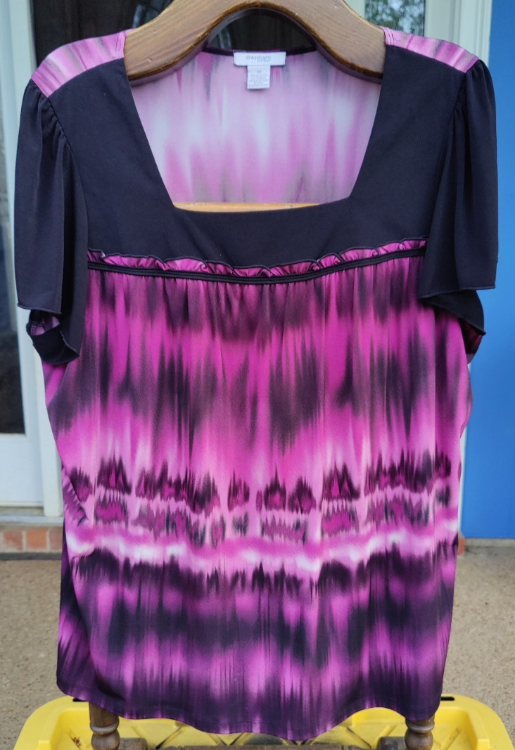 Dressbarn Purple And Black Top Polyester Blend (Women’s 3X)