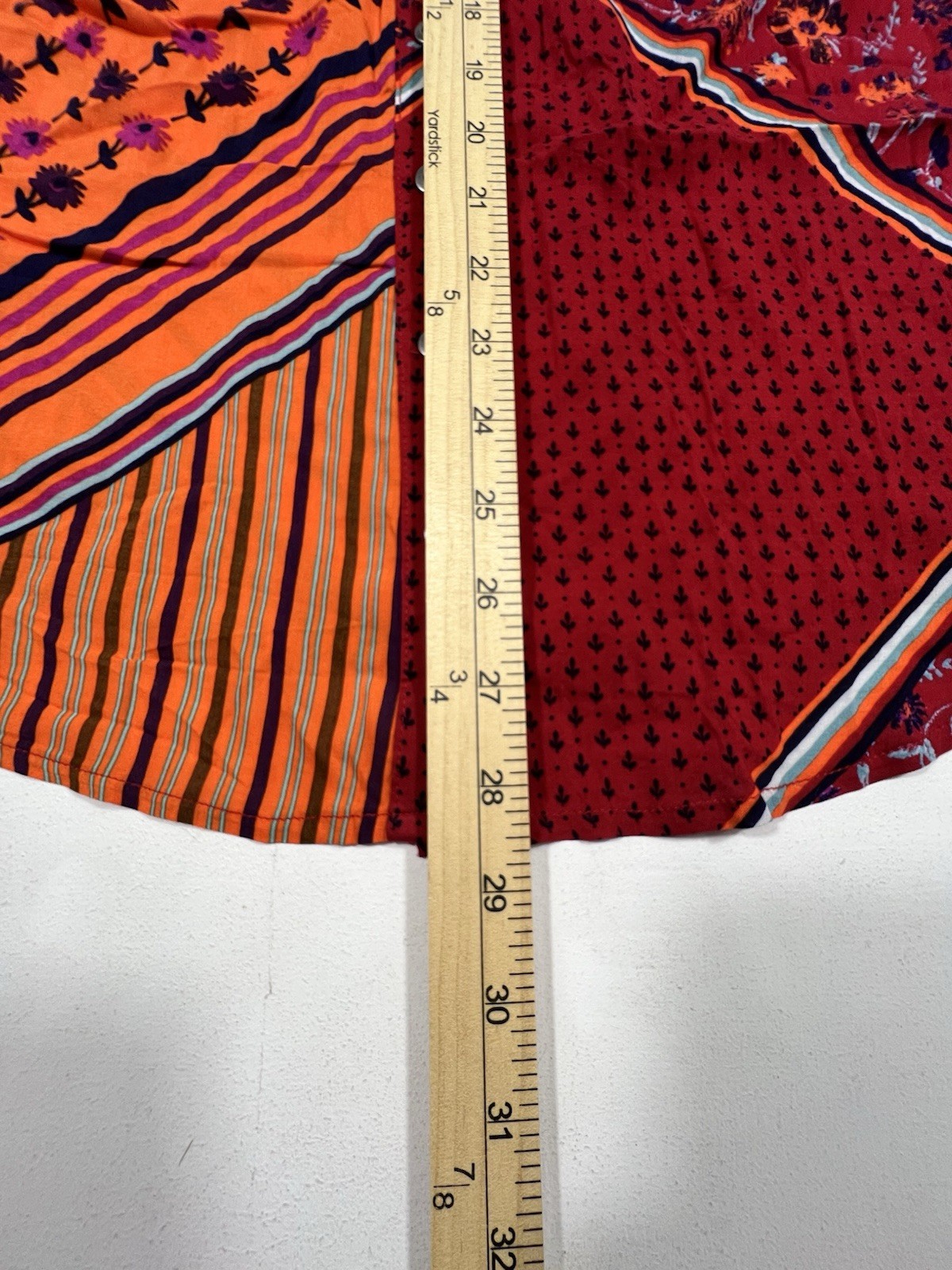 FREE PEOPLE Womens S Hazel Oversized Button Up Chili Pepper Boho Shirt Festival