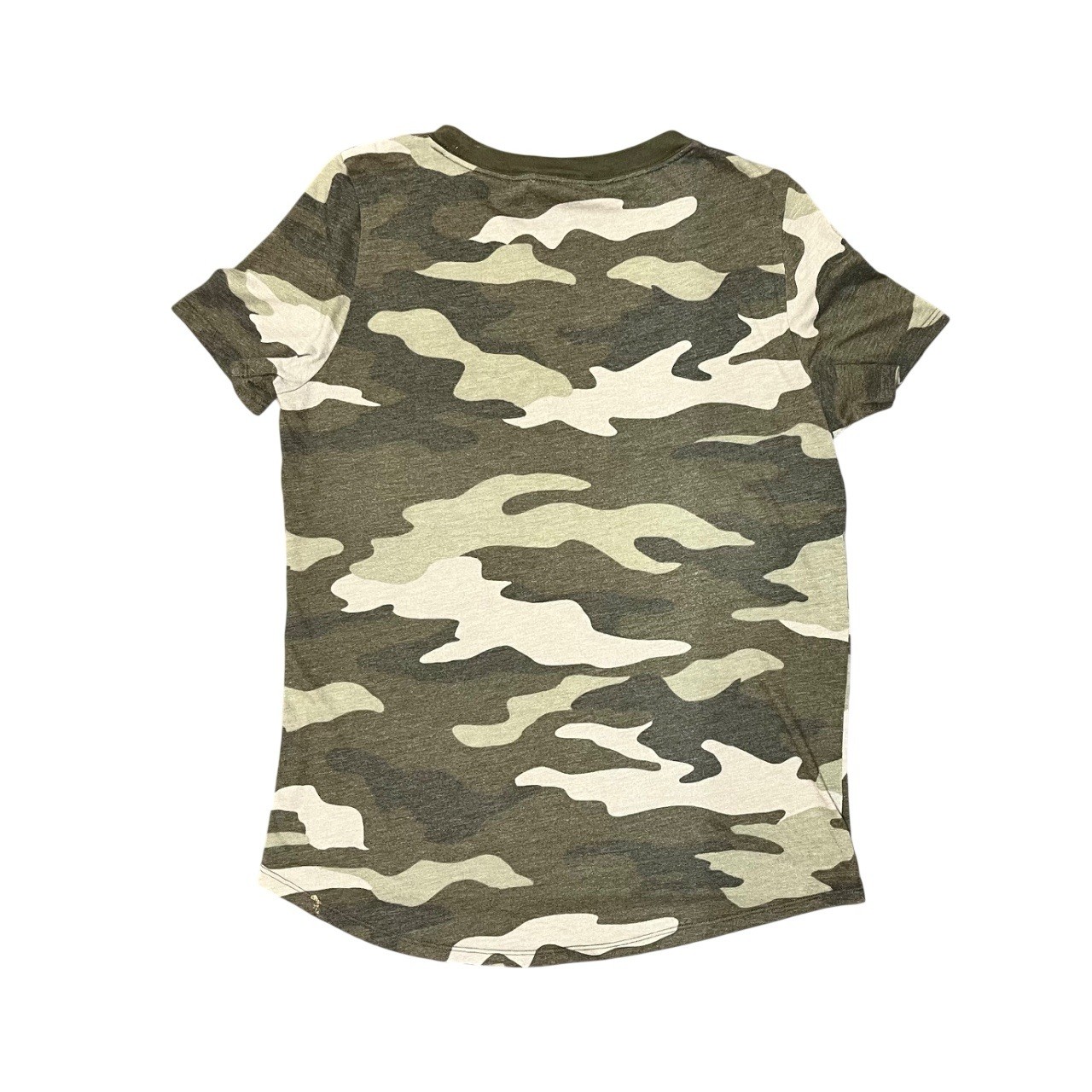 PINK Camo Top Women’s Short Sleeve Military Army Green Sleepwear PJs Size S