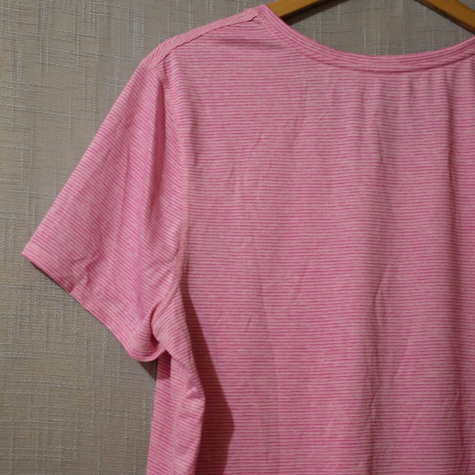 Nwot! Athletic Works Striped Pink V-Neck T-Shirt Womens XXL (20) #H92-35