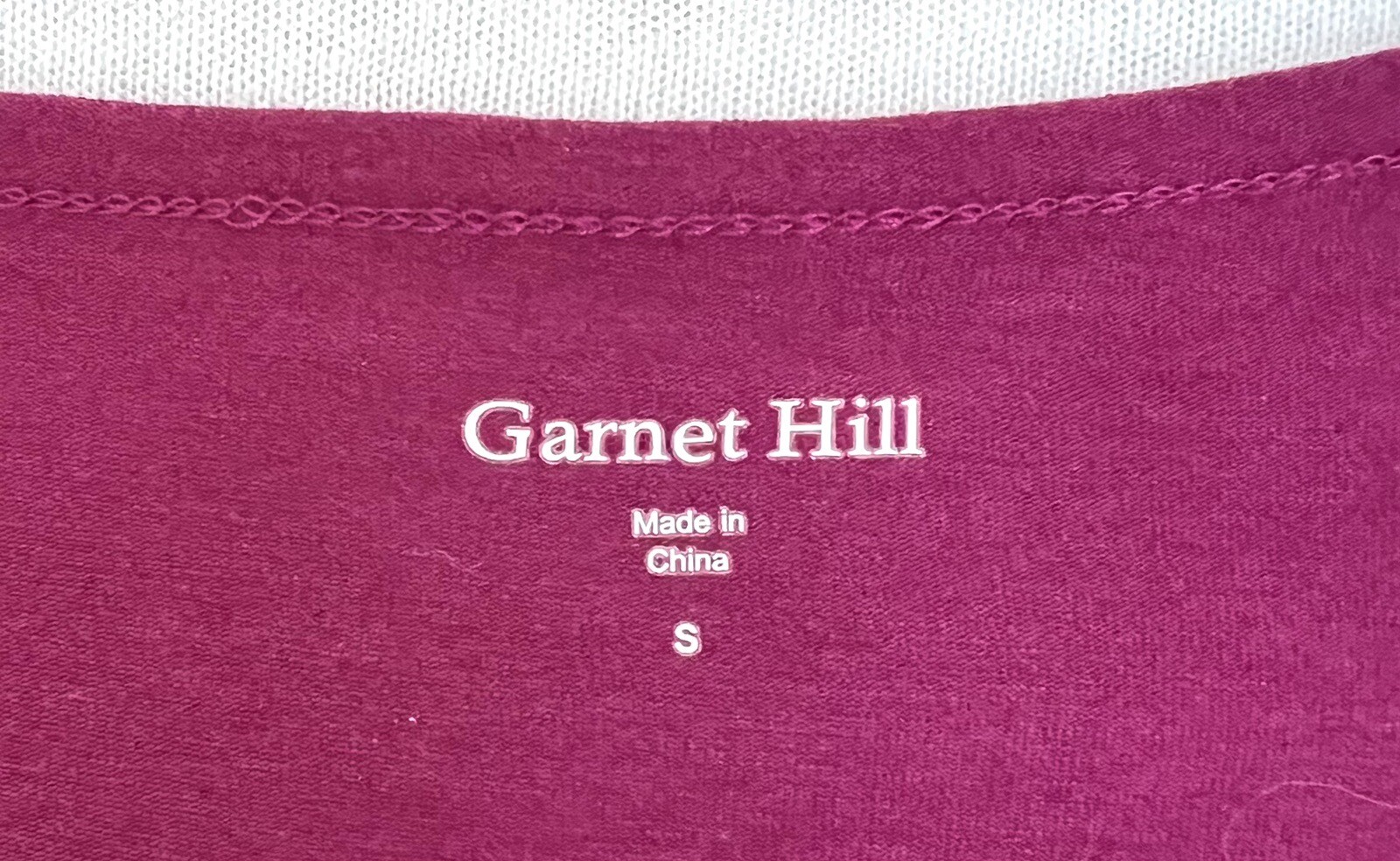 Garnet Hill Maroon Blouson Mock Wrap Jersey Knit Top Blouse Women’s Sz Small