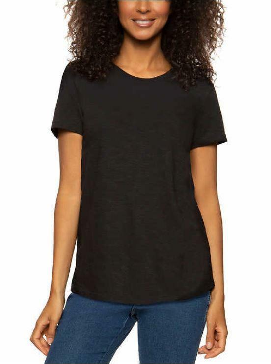 NEW WOMENS FELINA SHORT SLEEVE SLUB JERSEY TSHIRT! CREW NECK OR V-NECK VARIETY