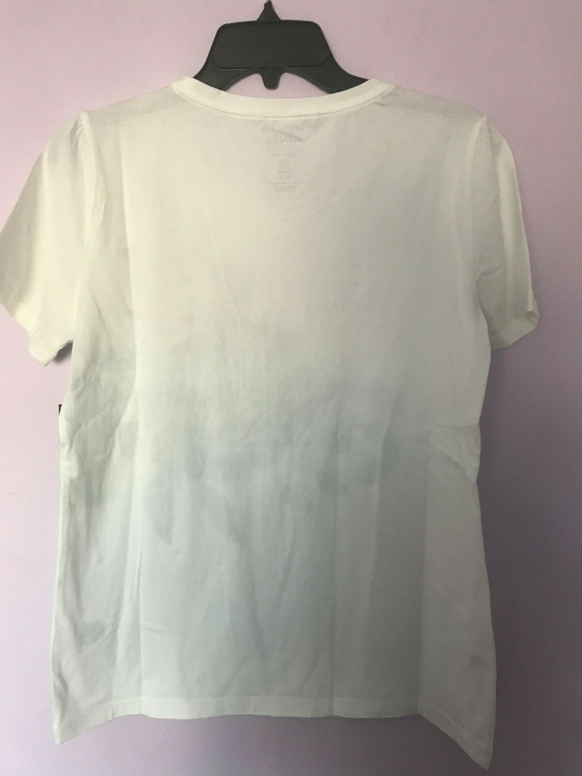 Jones Newyork Cotton Tee Short Sleeve Floral White Blue S,M,L,XL,XXL NWT